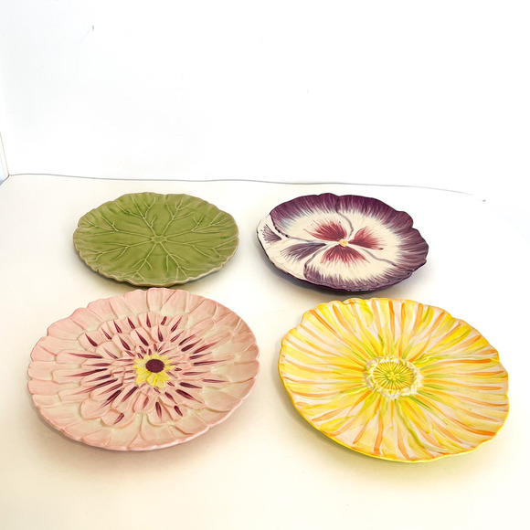 Anthropologie Other - Lilypad Side Plates by Anthropologie Dessert Cheese Hors D' Oeuvre Flowers Leaf